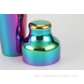 2 piece stainless steel rainbow plated shaker